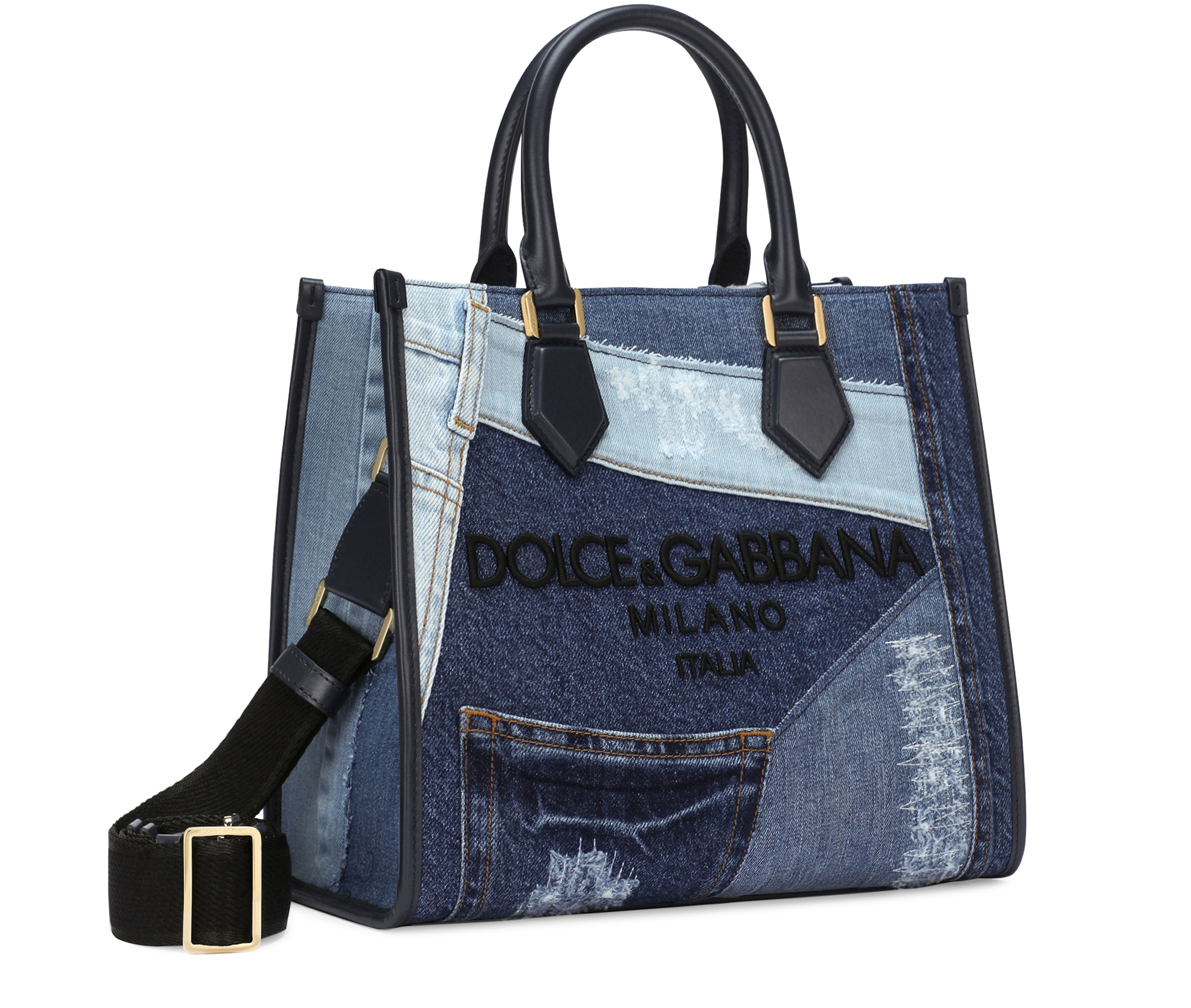 Dolce & Gabbana Denim shopper with embroidered logo