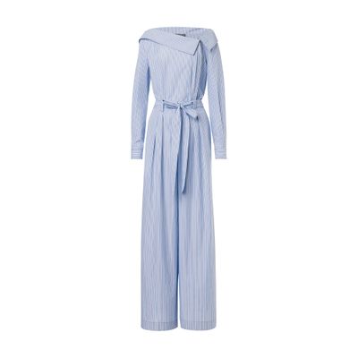 Alberta Ferretti Jumpsuit in striped poplin with sash