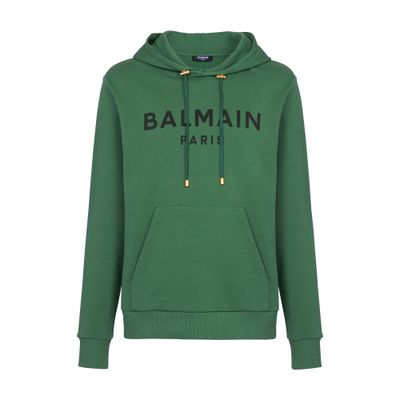 Balmain Hooded cotton sweatshirt with Balmain Paris logo print