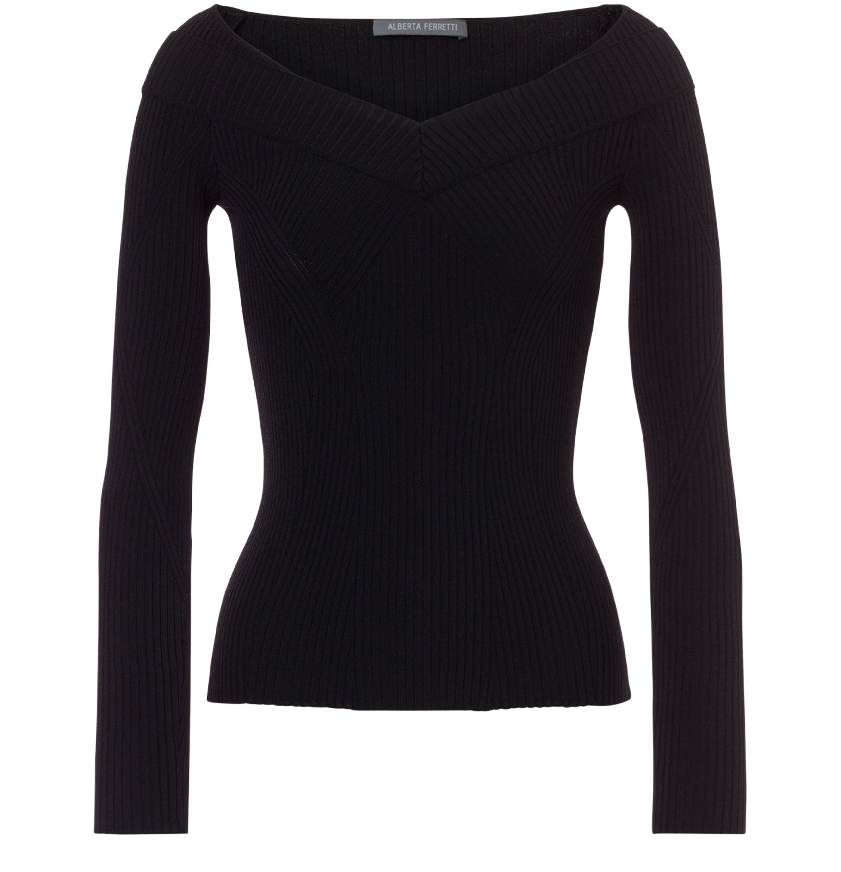 Alberta Ferretti Ribbed stretch sweater