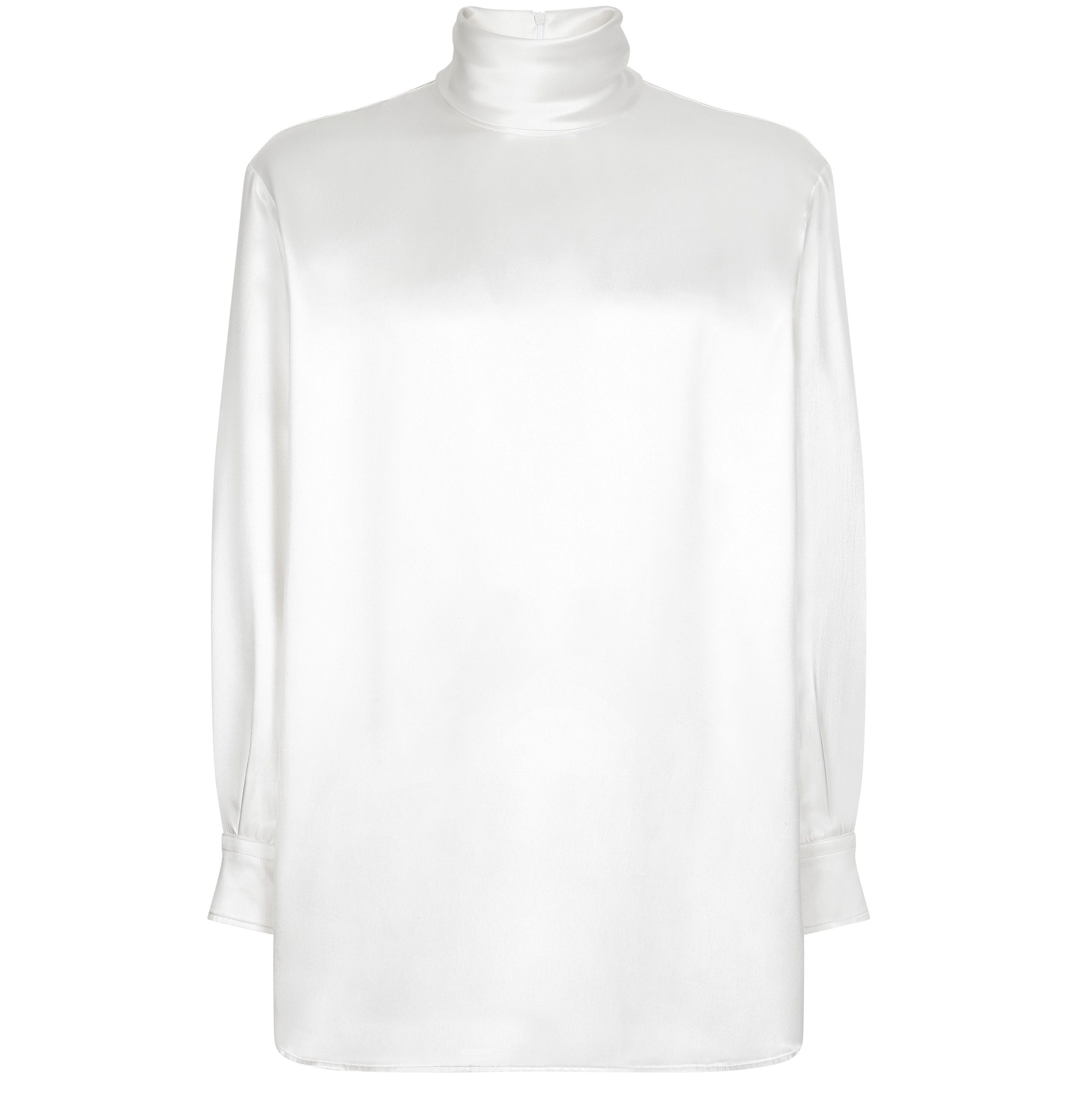 Dolce & Gabbana Loose silk turtleneck with cuffs