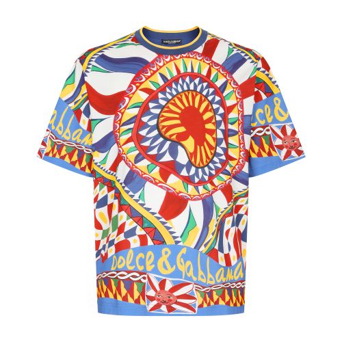 Dolce & Gabbana Cotton T-Shirt with Carretto Print