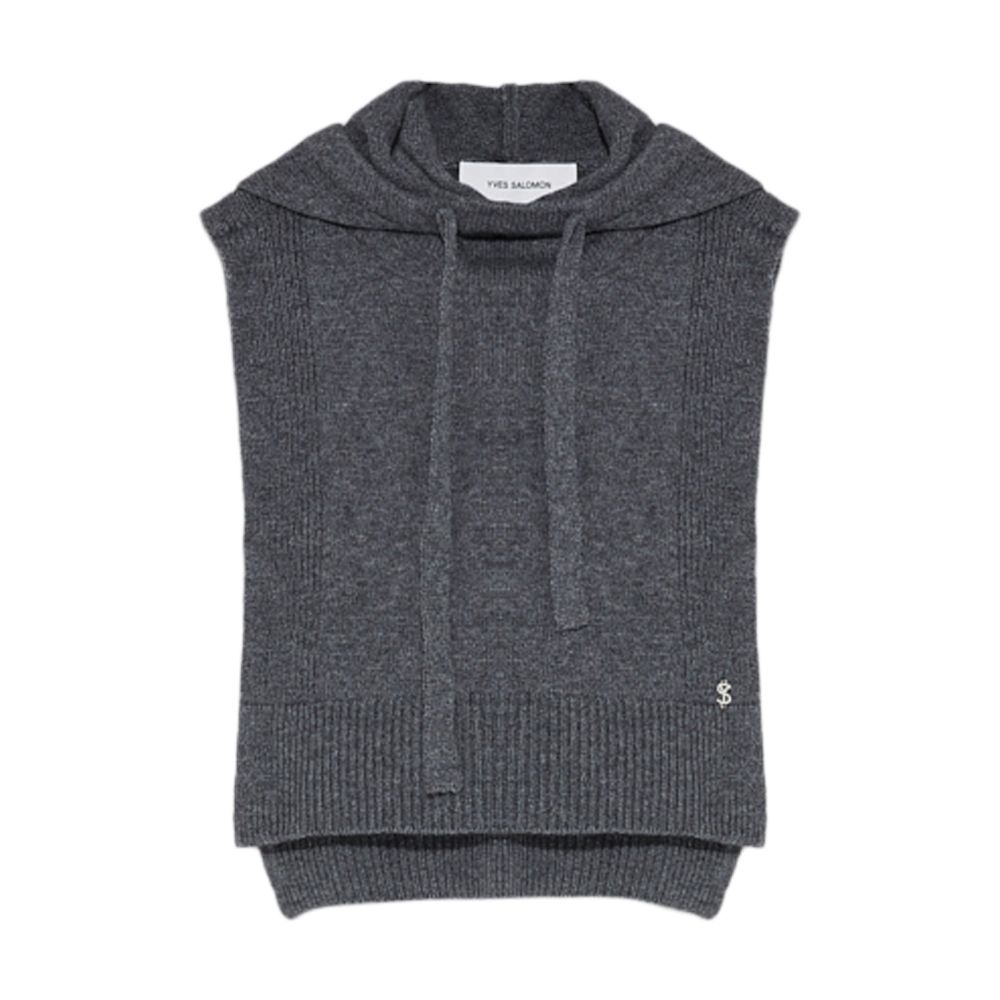 Yves Salomon Hooded knitted bib