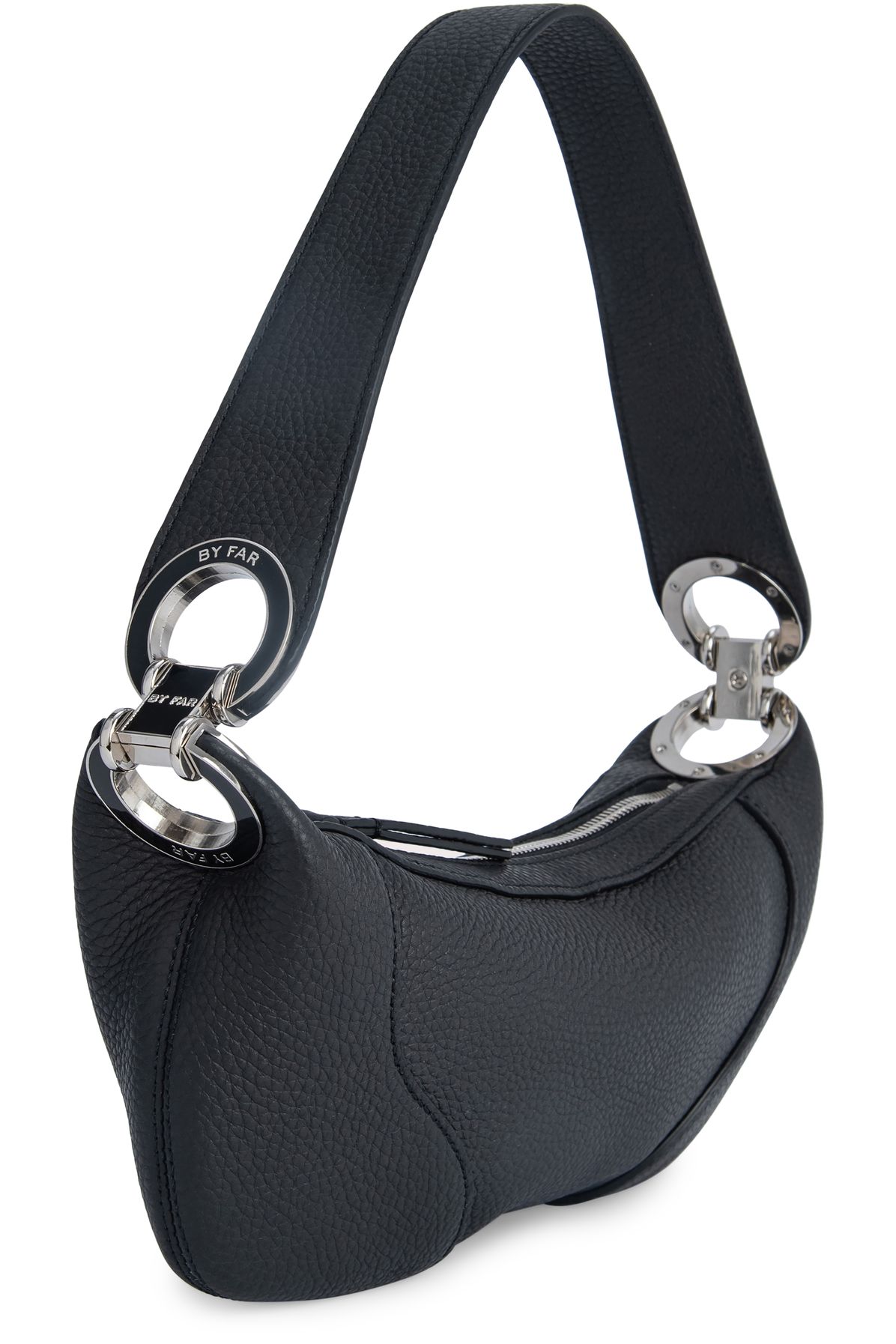 BY FAR Mini Amira Flat Grain Leather Shoulder Bag