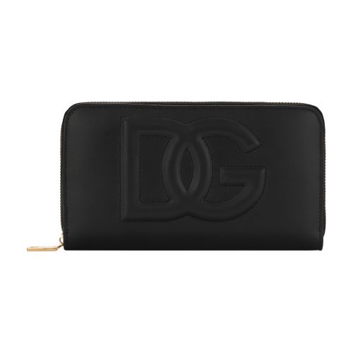 Dolce & Gabbana Calfskin zip-around wallet with logo