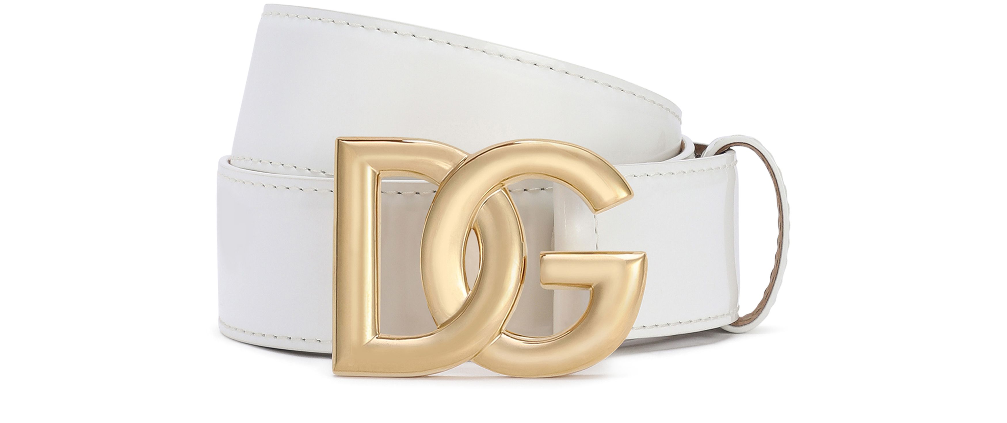 Dolce & Gabbana Shiny calfskin belt with DG logo