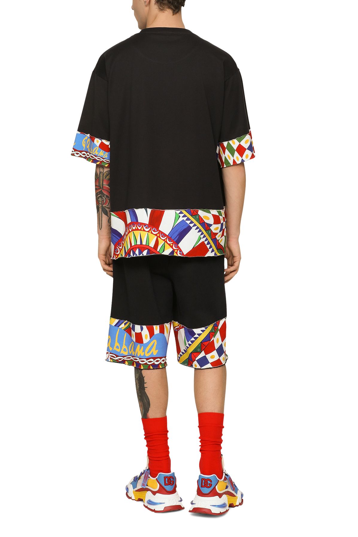 Dolce & Gabbana Jersey Jogging Bermuda Shorts with Printed Edges