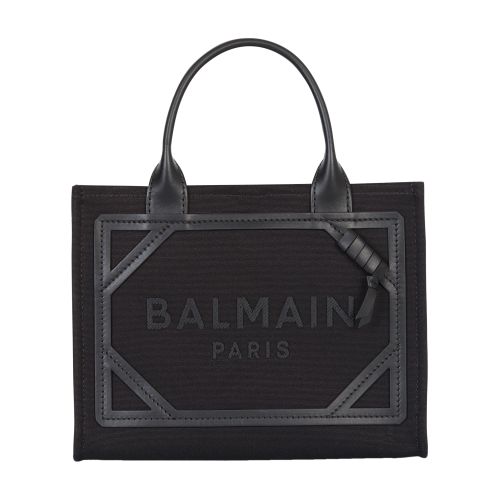 Balmain B-Army canvas and leather tote bag