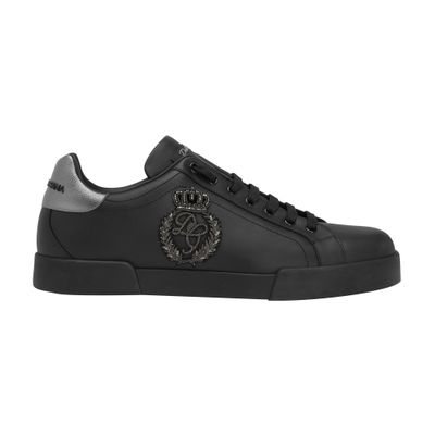 Dolce & Gabbana Calfskin nappa Portofino sneakers with crown patch