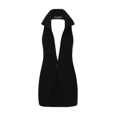 Dolce & Gabbana Fisherman's rib knit wool long vest