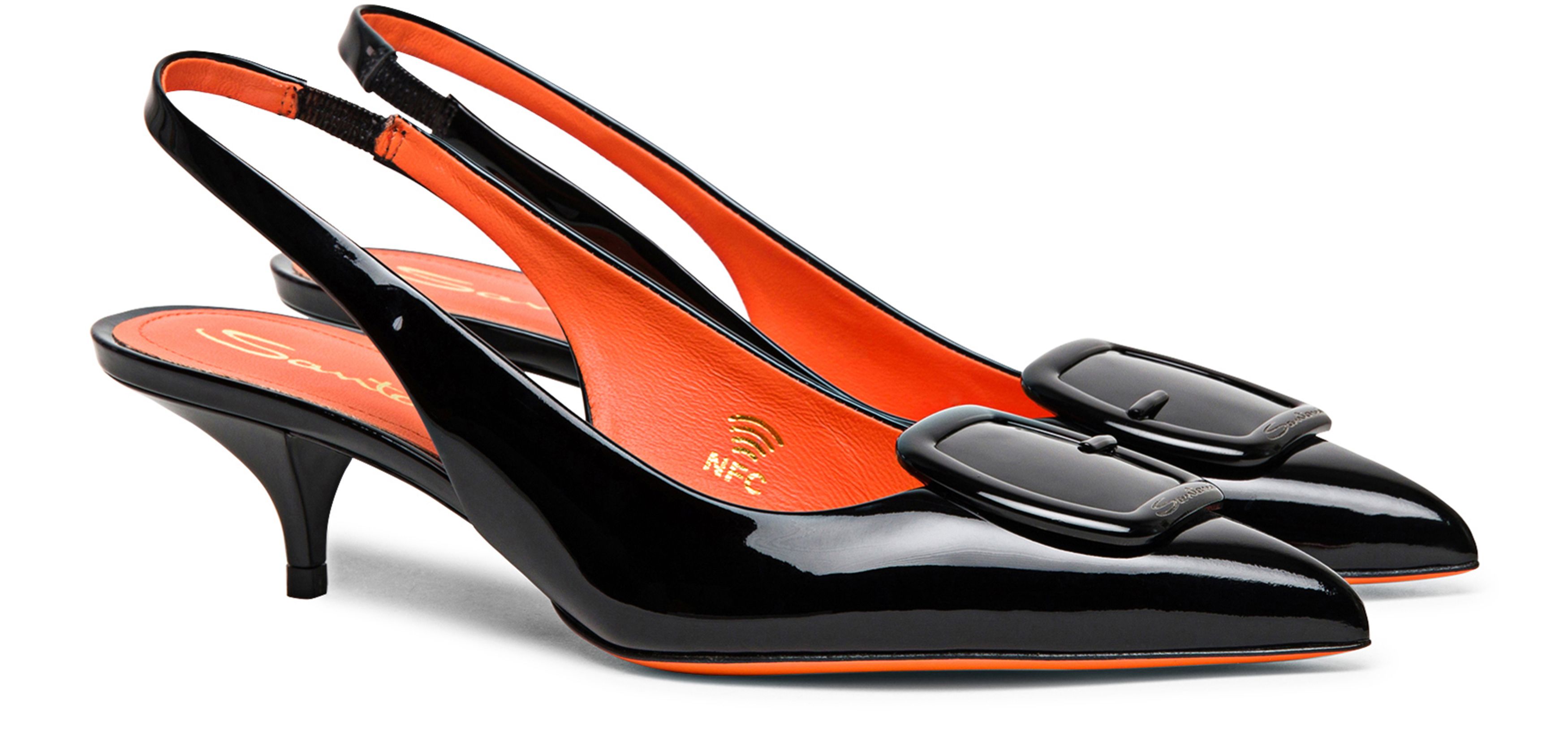 Santoni Patent Leather slingbacks