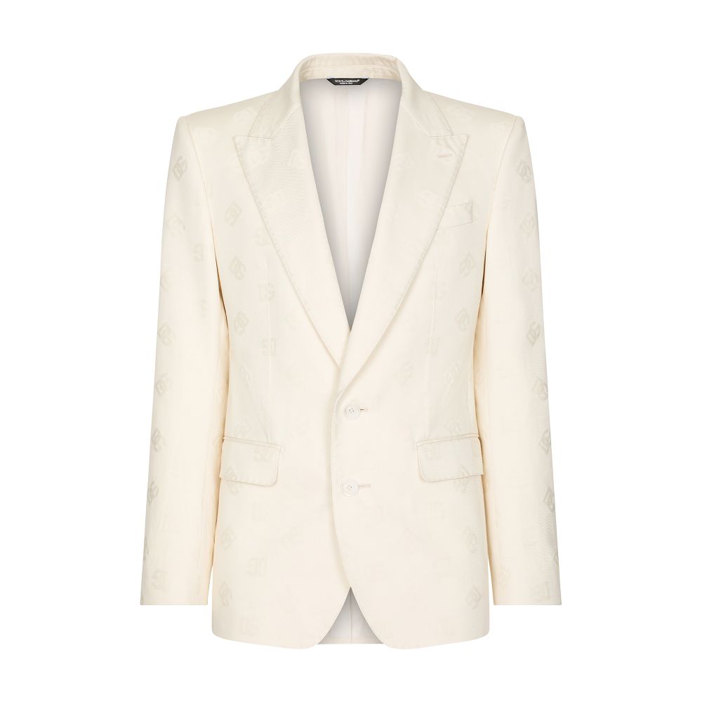 Dolce & Gabbana Sicilia-fit single-breasted cotton with jacquard DG details jacket