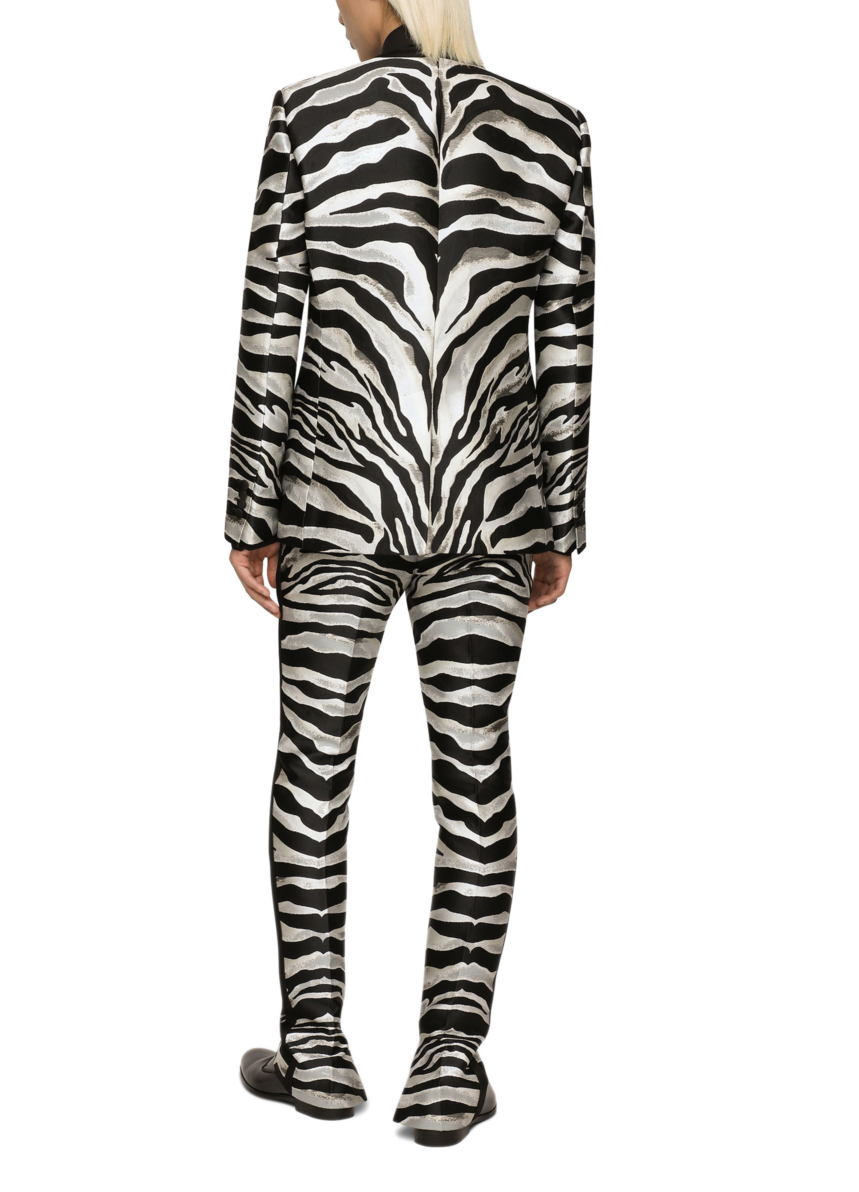 Dolce & Gabbana Zebra-design lamé jacquard Sicilia-fit jacket