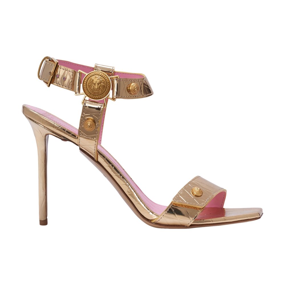 Balmain Eva embossed mirrored leather sandals