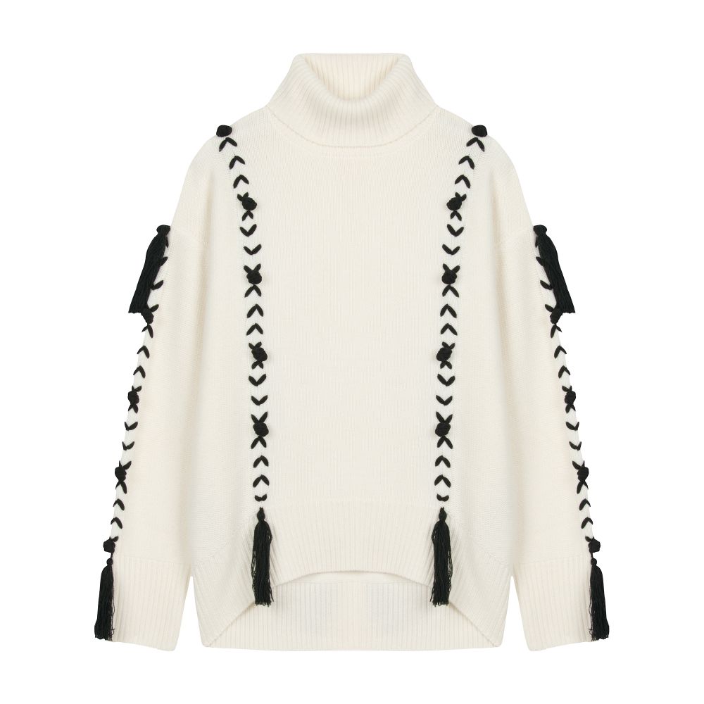  Klara roll-neck sweater with tassels