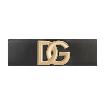 Dolce & Gabbana Stretch band and lux leather belt with DG logo