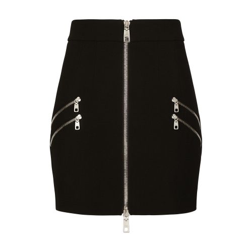 Dolce & Gabbana Short wool skirt with zipper