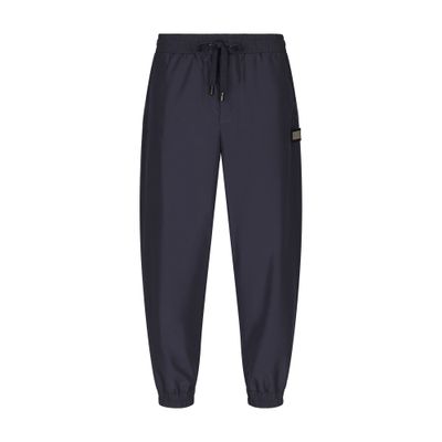 Dolce & Gabbana Nylon Jogging Pants with Logo Plaque