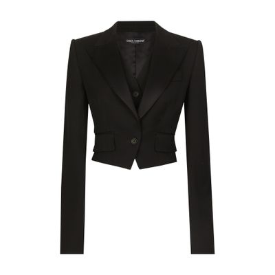 Dolce & Gabbana Wool gabardine short jacket