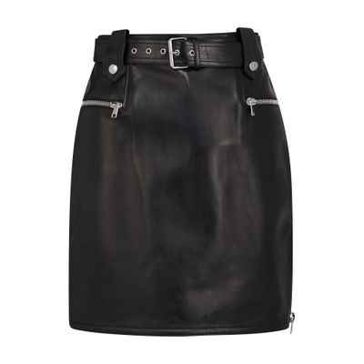 Alexander McQueen Leather Mini Skirt