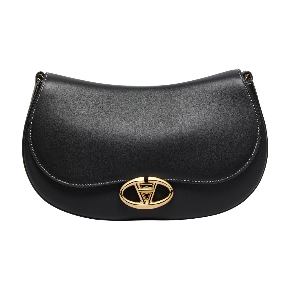 VALENTINO GARAVANI Small leather Saddle bag with V logo