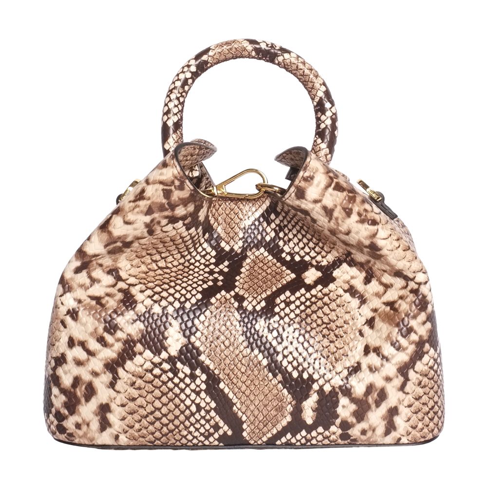 Elleme Baozi python print leather bag