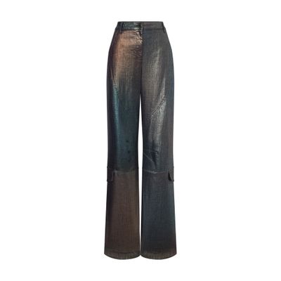 Alberta Ferretti Laminated and shaded denim trousers