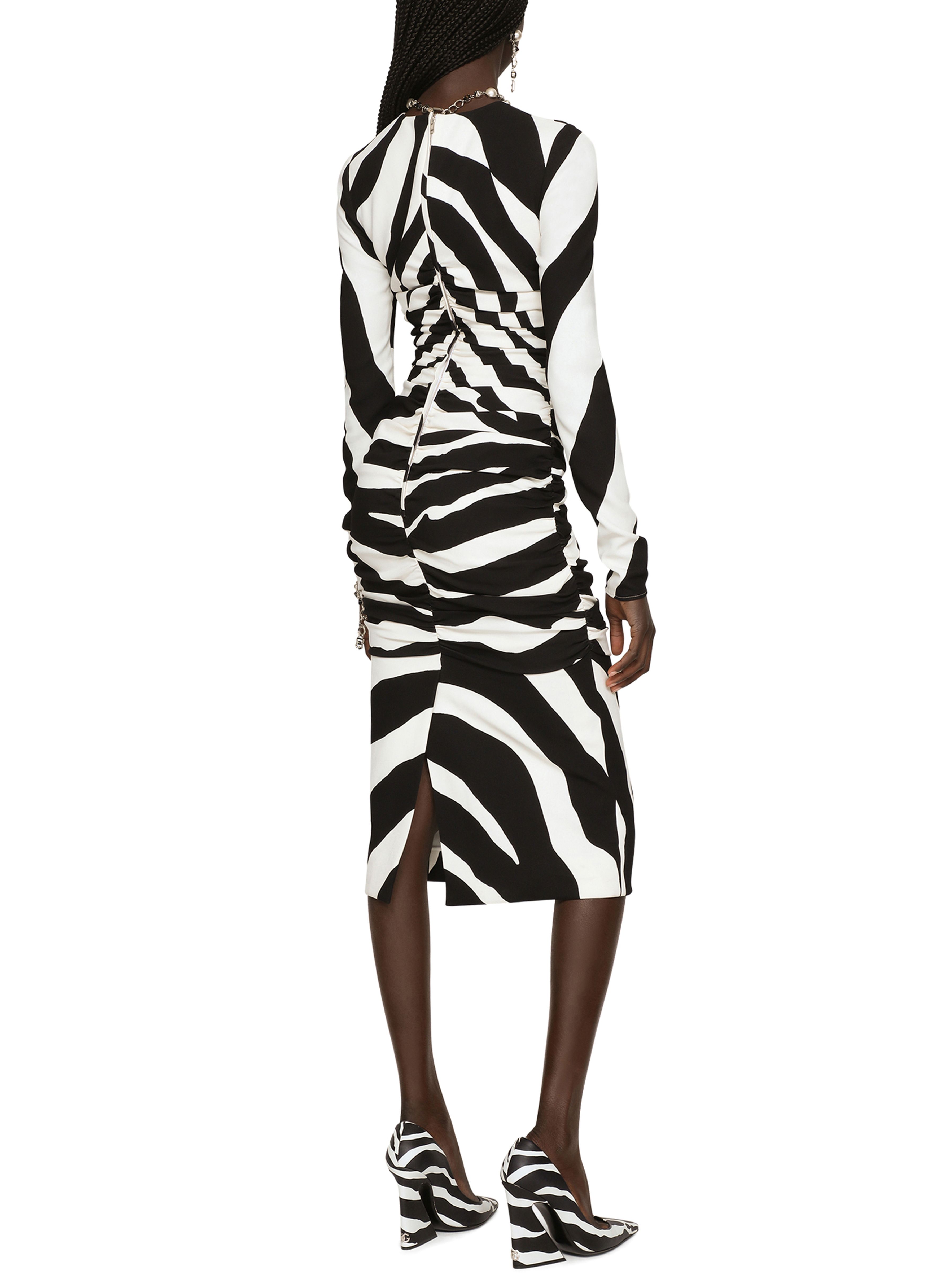 Dolce & Gabbana Zebra-print cady midi dress