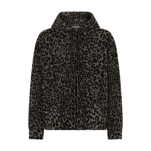 Dolce & Gabbana Cotton hoodie with leopard print