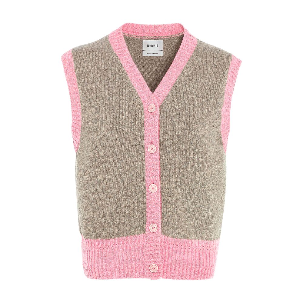 Barrie Sleeveless cashmere cardigan