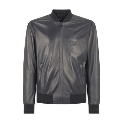 Dolce & Gabbana Leather jacket with branded tag