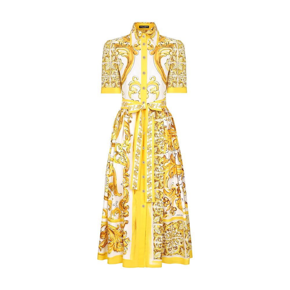 Dolce & Gabbana Majolica poplin midi shirt dress