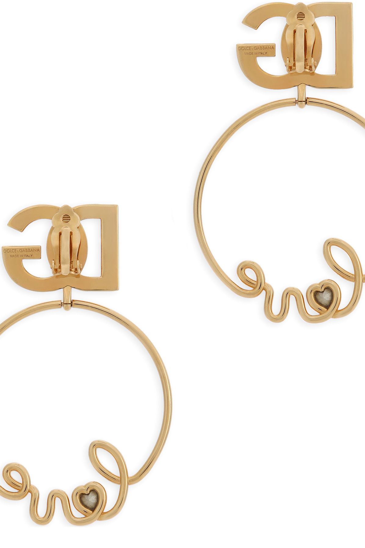 Dolce & Gabbana Clip-on love earrings with logo