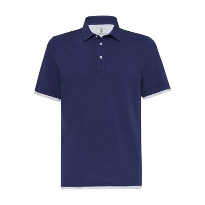 Brunello Cucinelli Polo shirt with superimposed effect