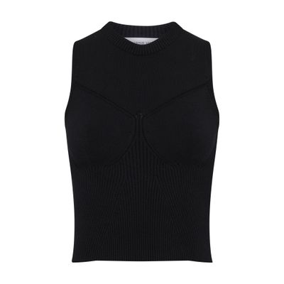 Marine Serre Knit rib sleeveless pullover