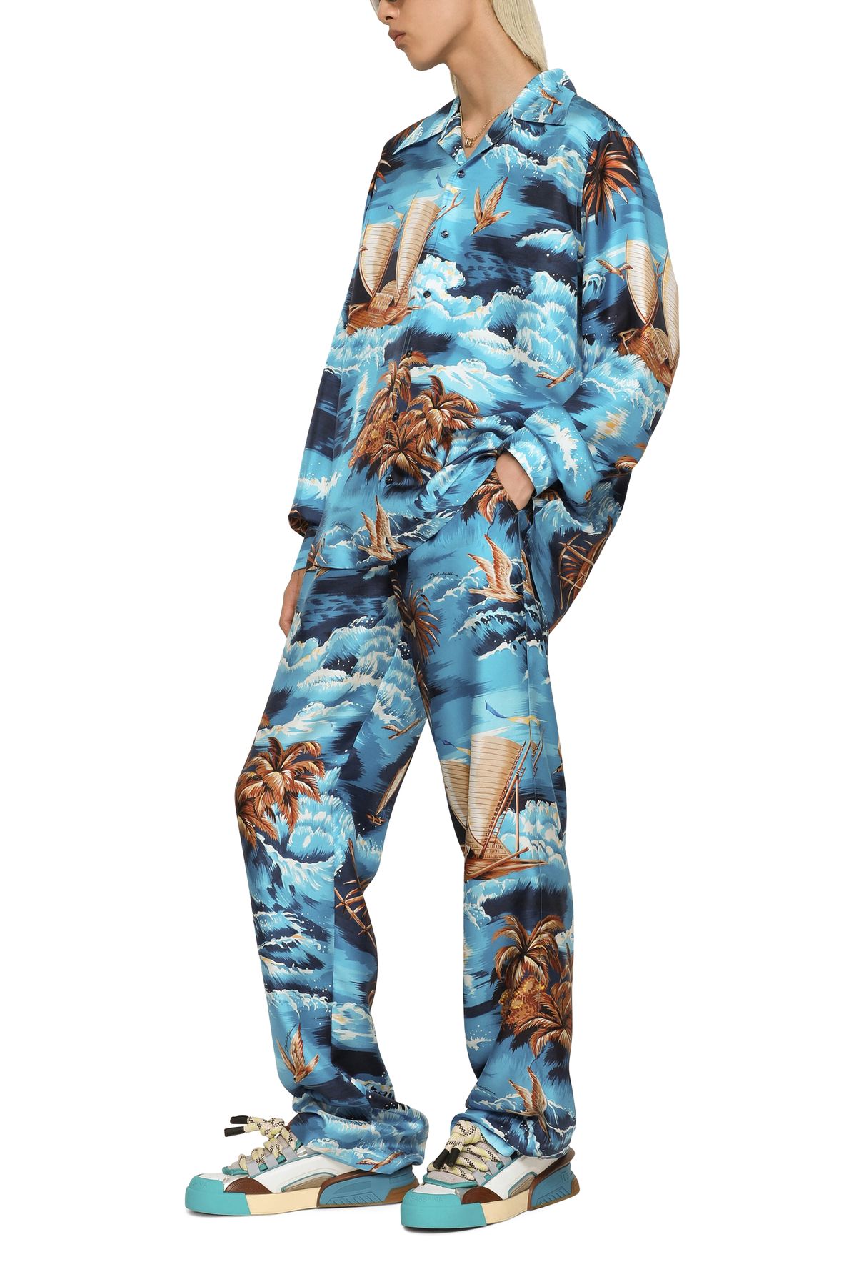 Dolce & Gabbana Hawaiian-print silk jogging pants