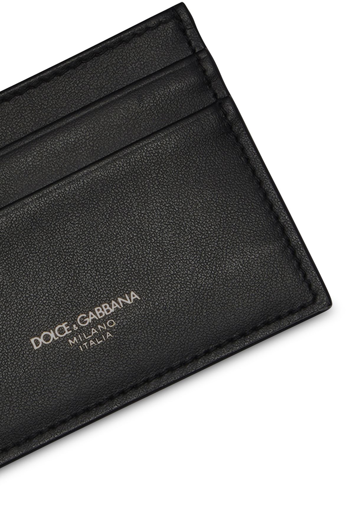 Dolce & Gabbana Calfskin credit card holder with heat-pressed logo