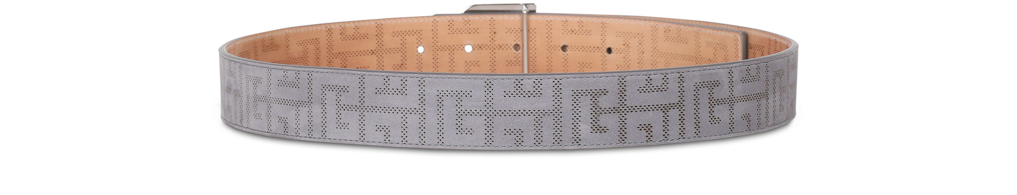 Balmain B-Belt in perforated monogrammed leather