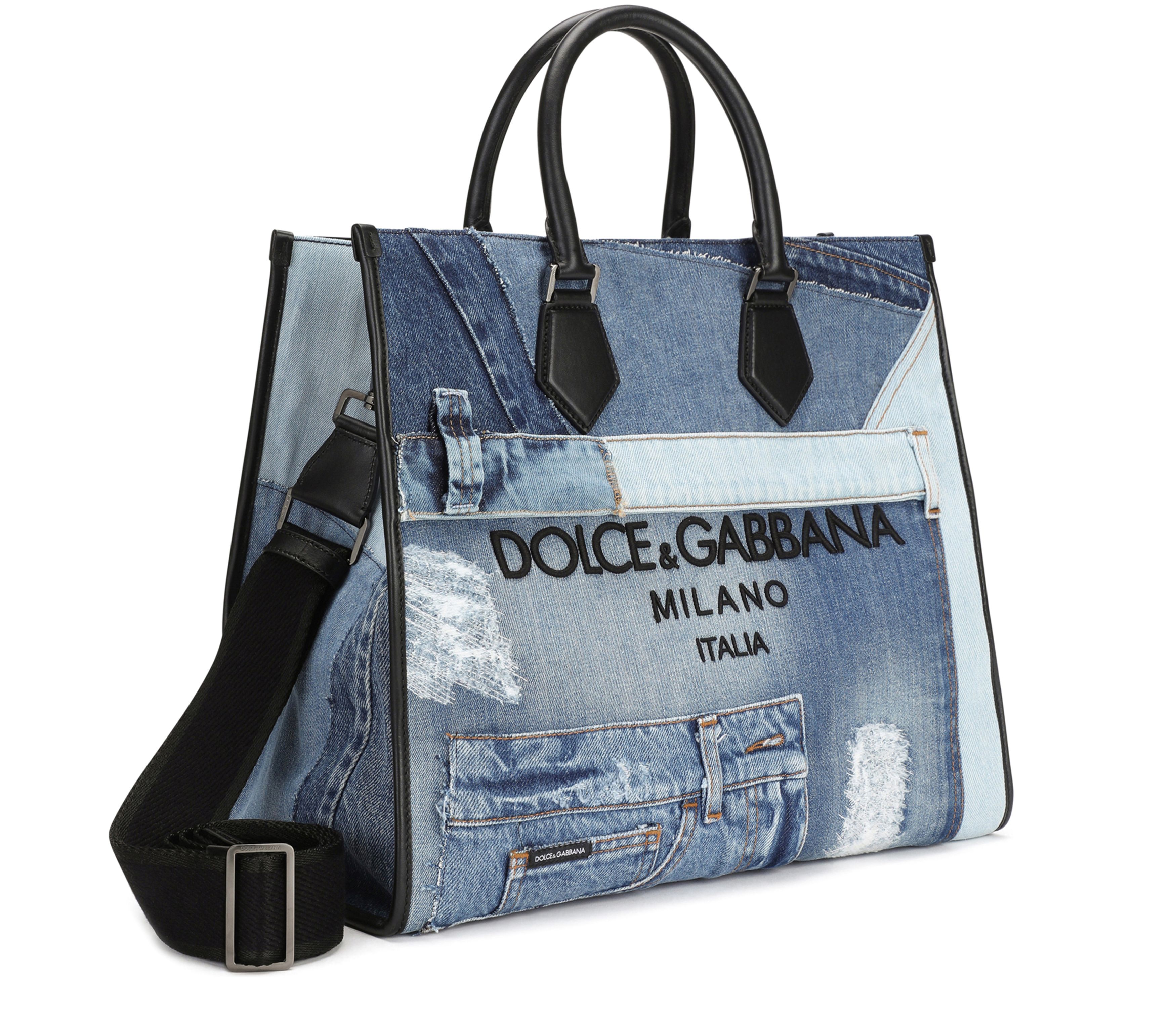 Dolce & Gabbana Large denim patchwork shopper