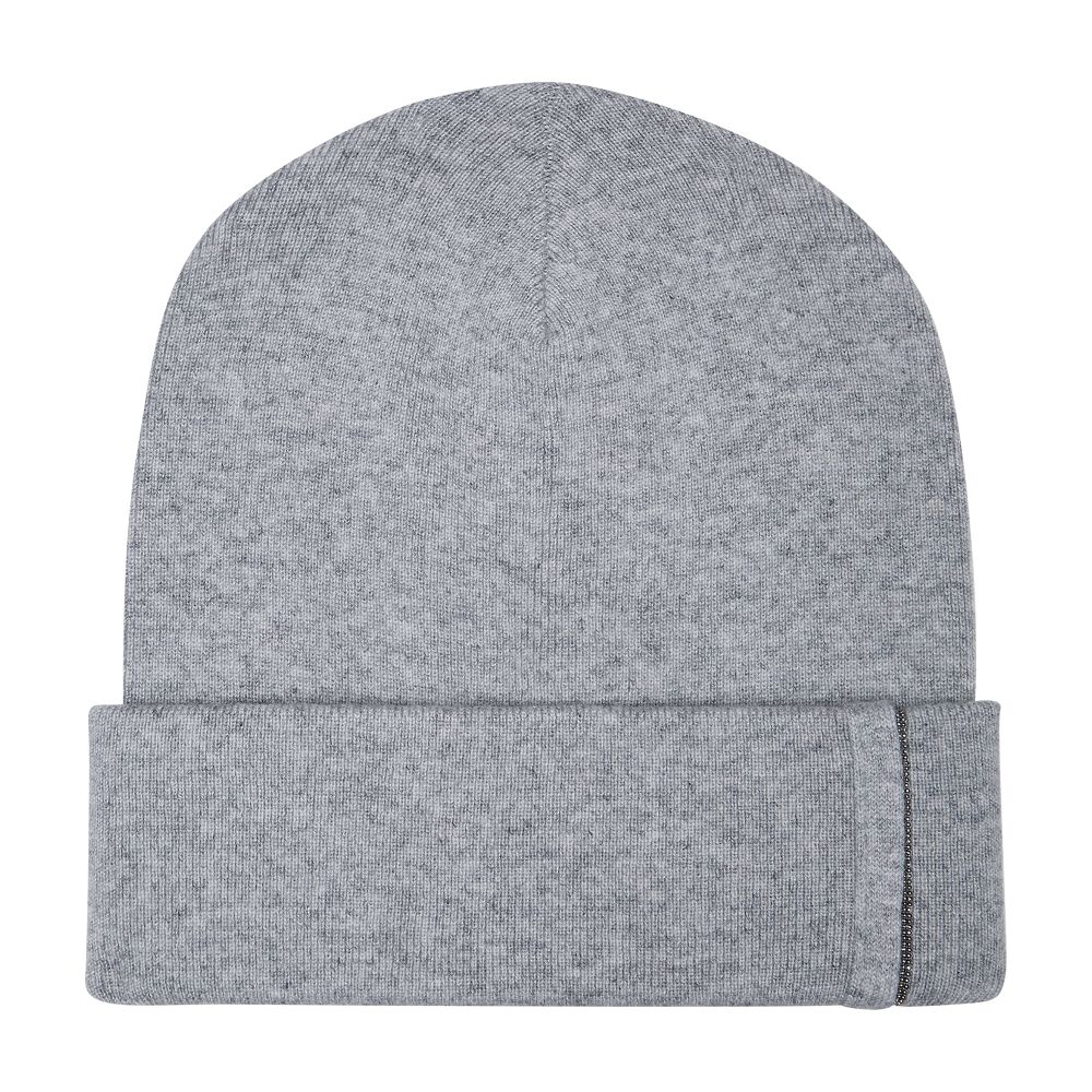 Brunello Cucinelli Cashmere knit beanie with Monile