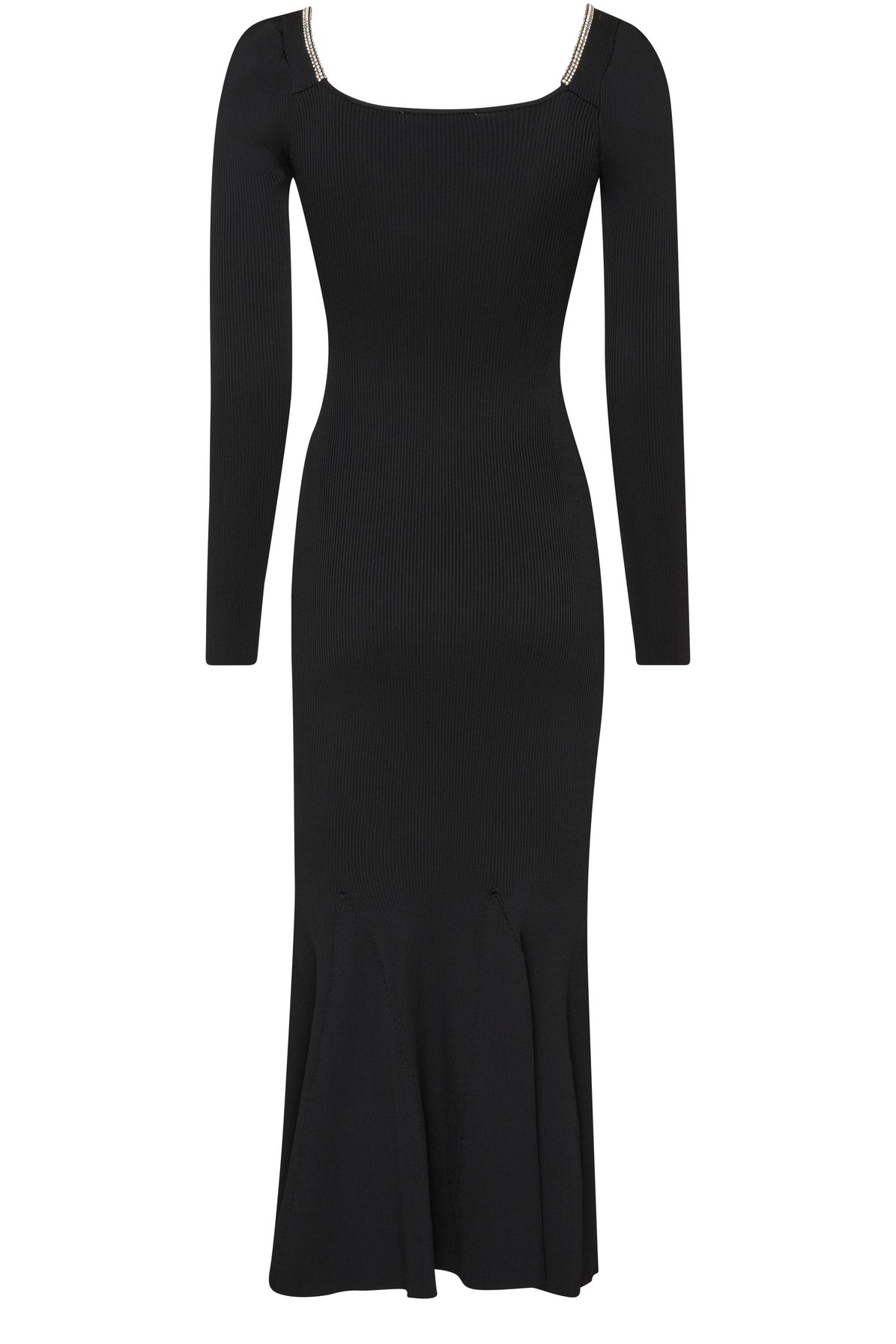  Knit diamante trim midi dress