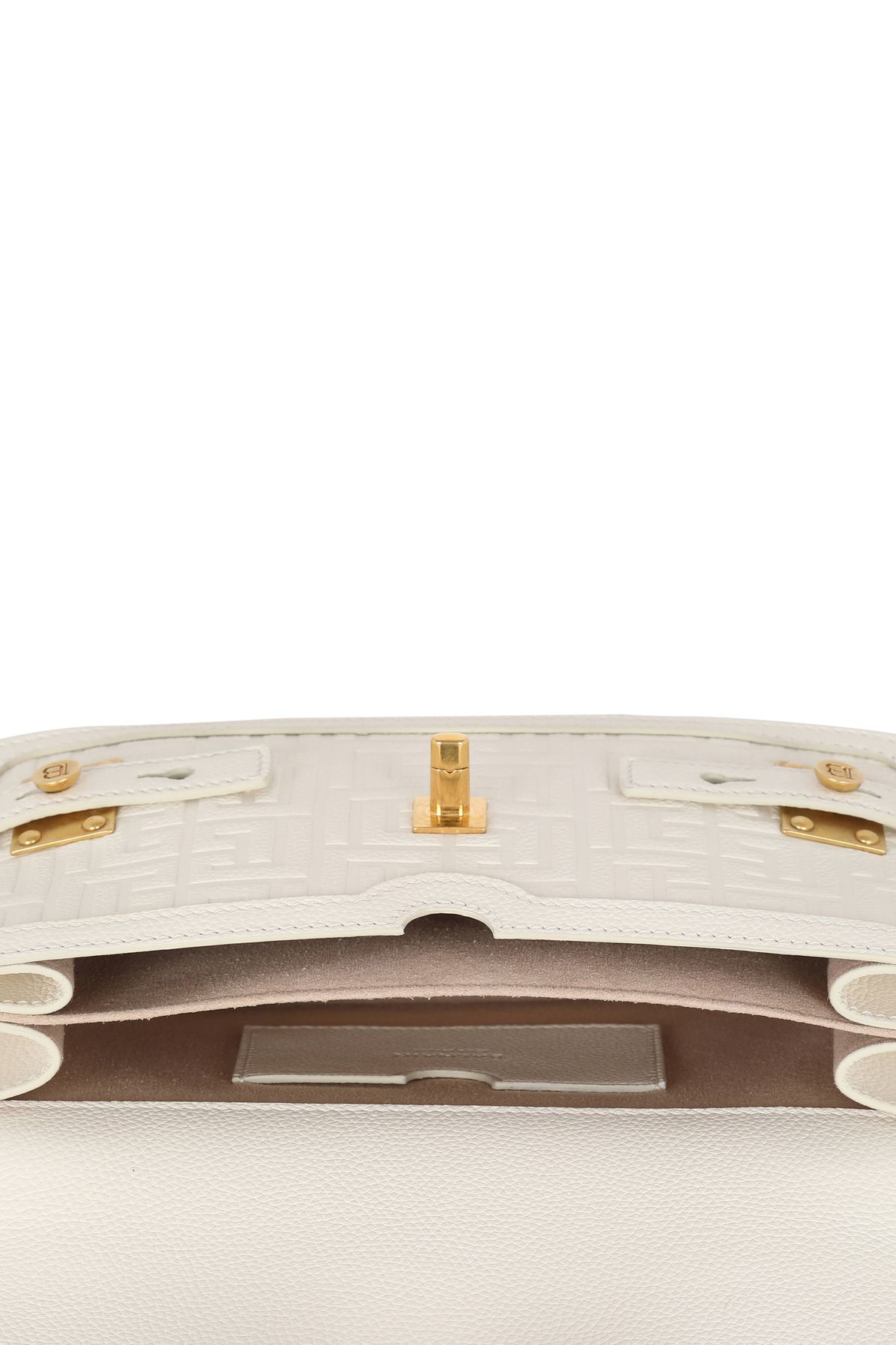 Balmain B-Buzz 24 bag in monogrammed grained leather