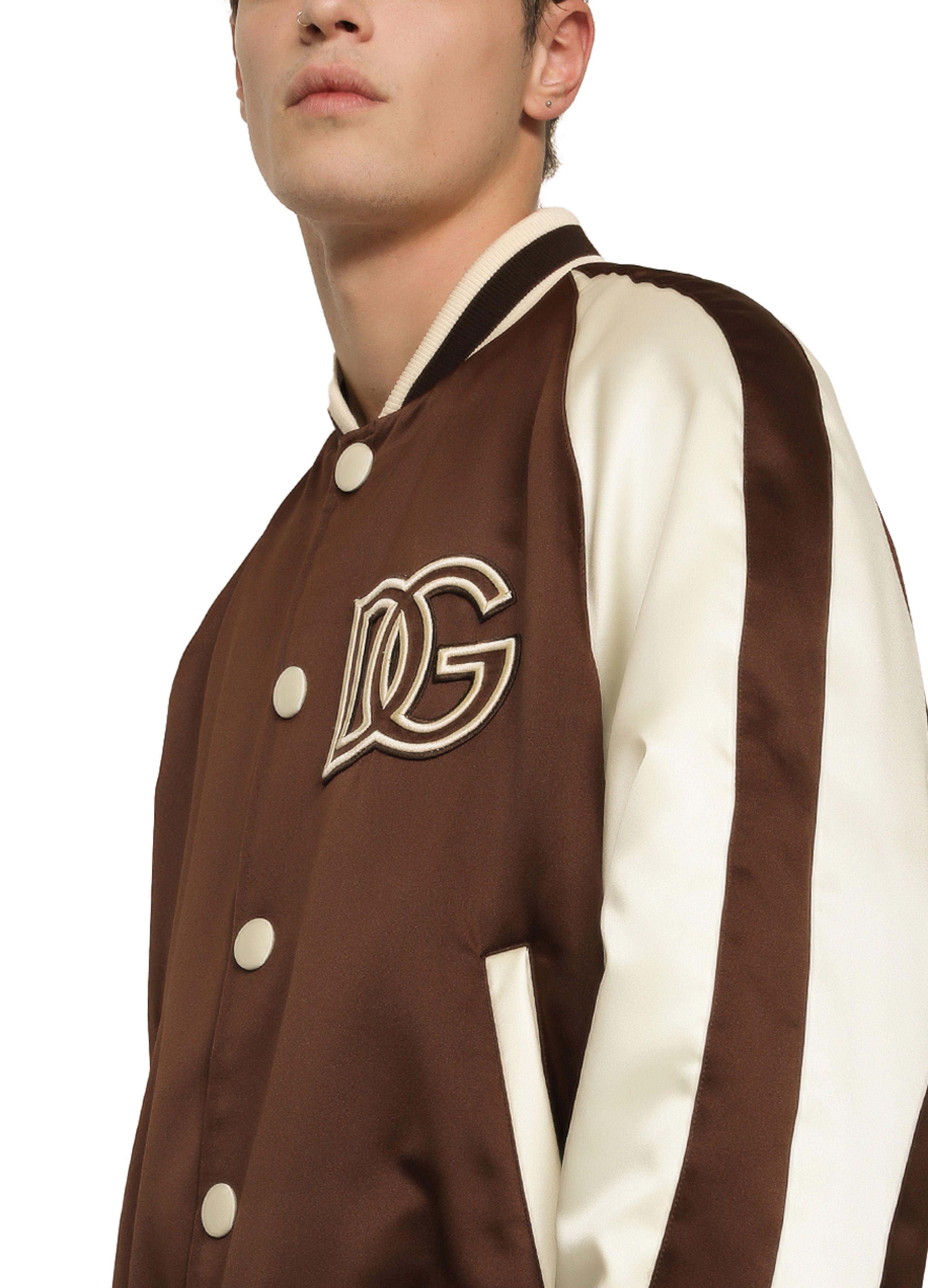 Dolce & Gabbana Technical Satin Jacket with DG Patch