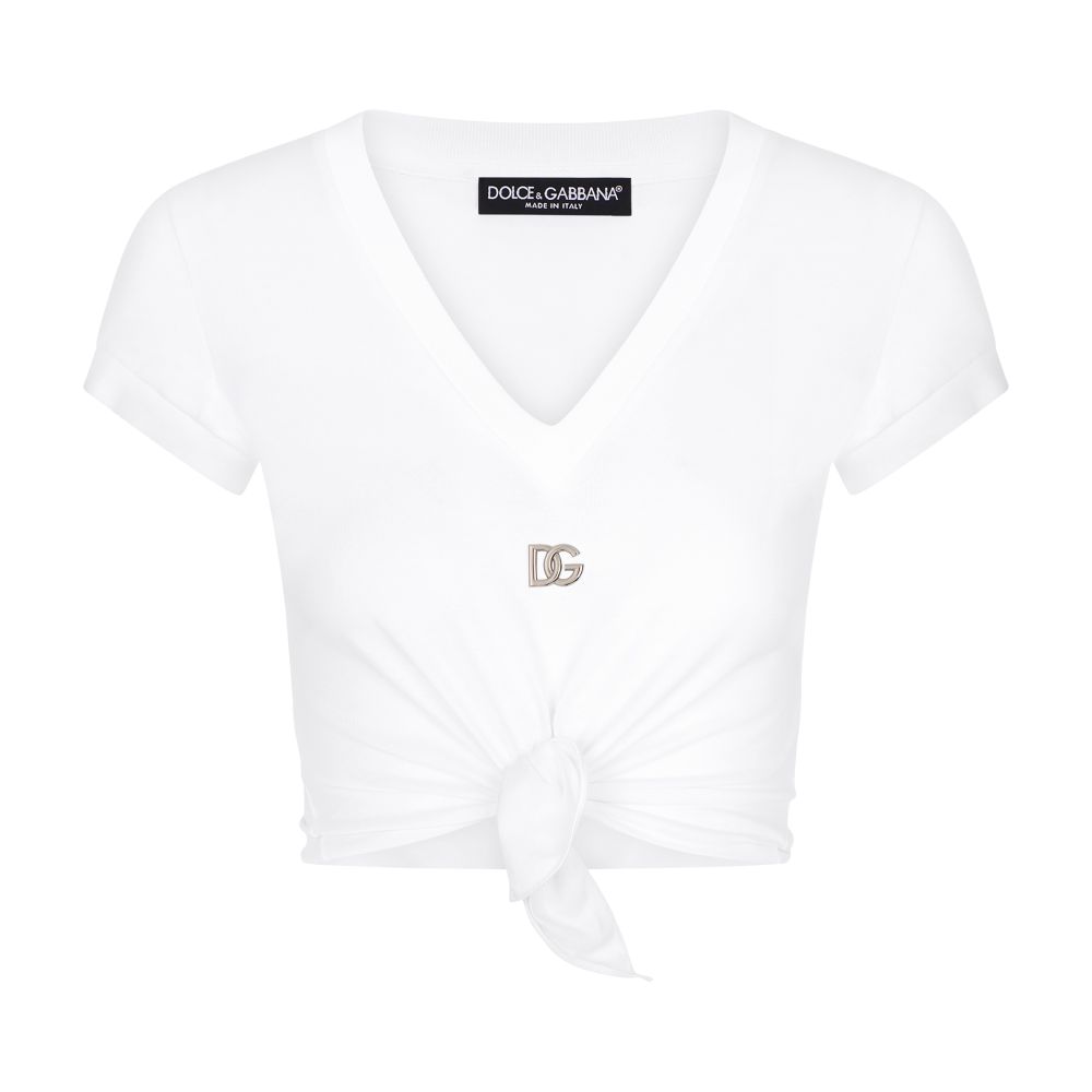 Dolce & Gabbana Jersey T-shirt with DG logo and knot detail