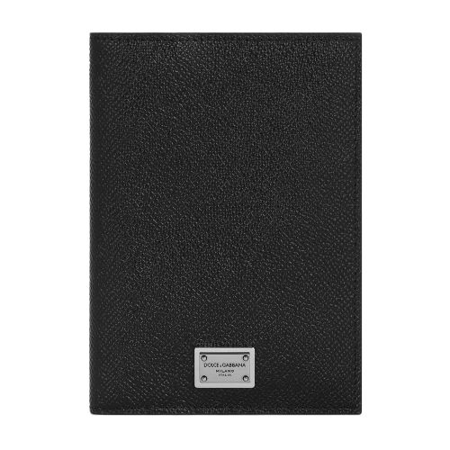 Dolce & Gabbana Calfskin passport holder with logo tag