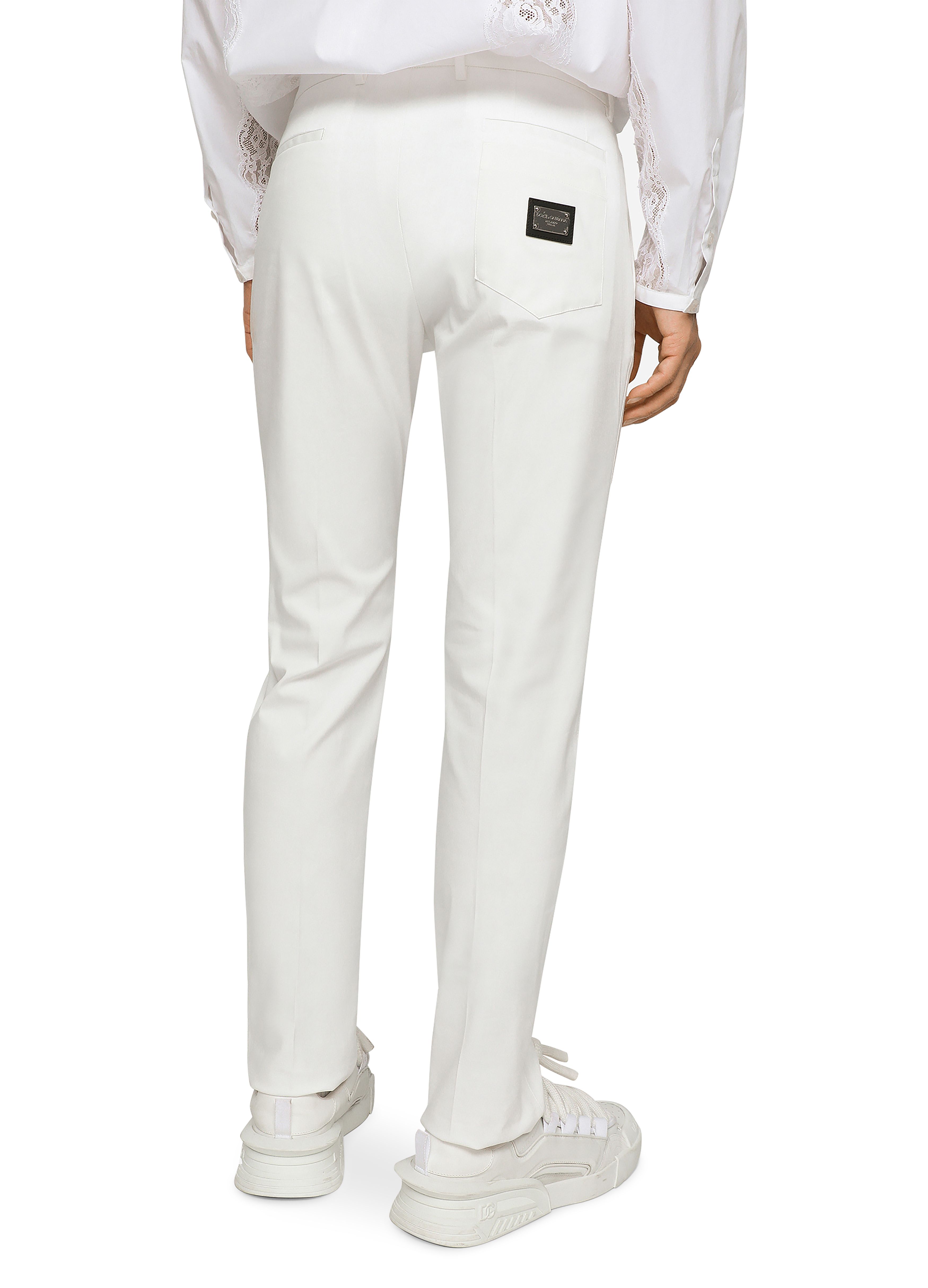 Dolce & Gabbana Stretch cotton pants with branded tag