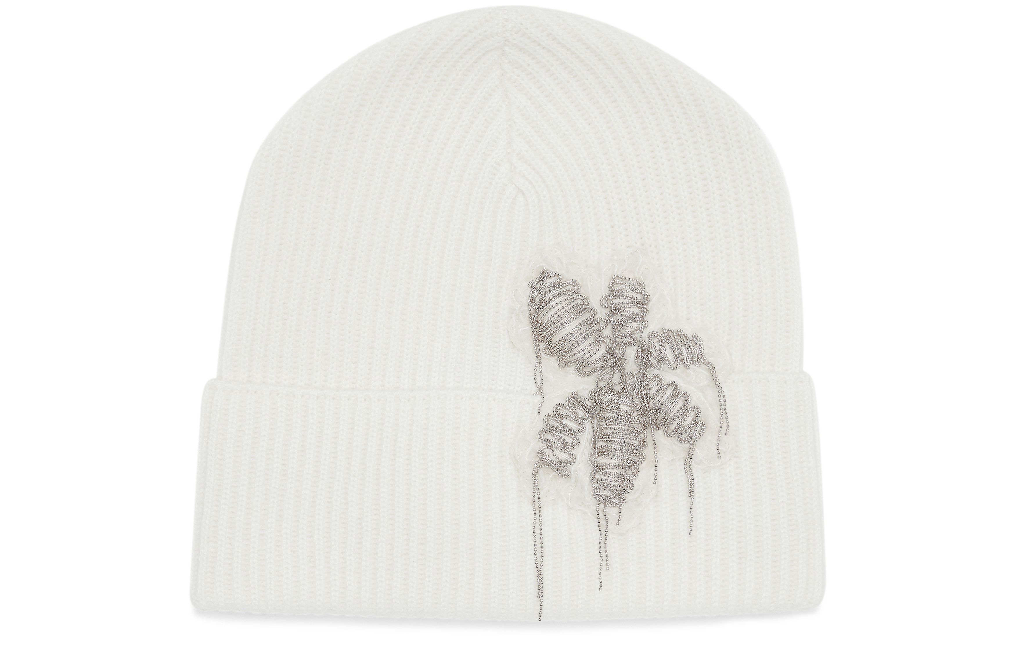 Brunello Cucinelli Beanie with Precious Flower Crest