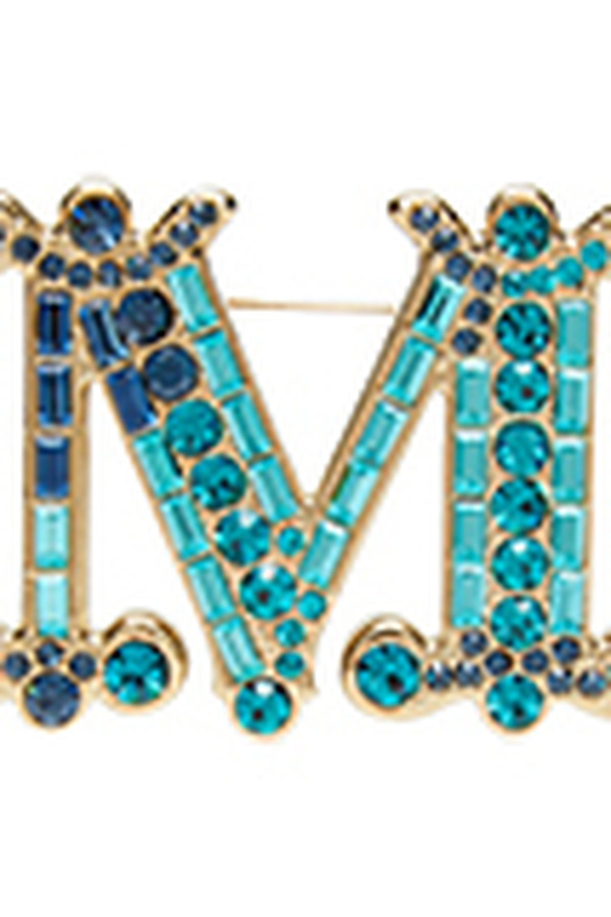 Max Mara Bath monogram brooch with crystals