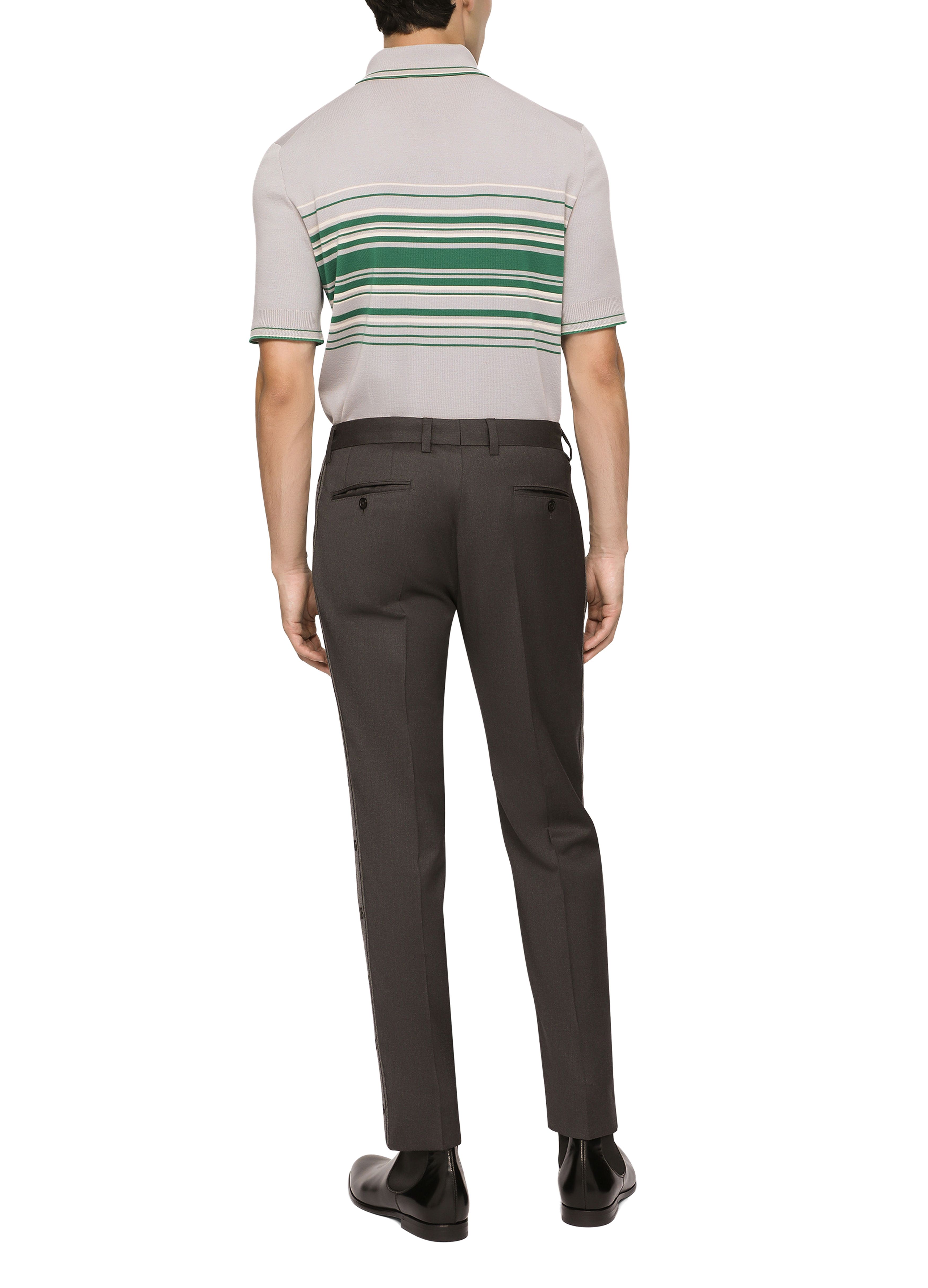 Dolce & Gabbana Stretch wool pants with side bands