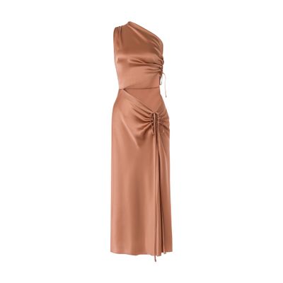 Alberta Ferretti Single-shoulder dress in satin